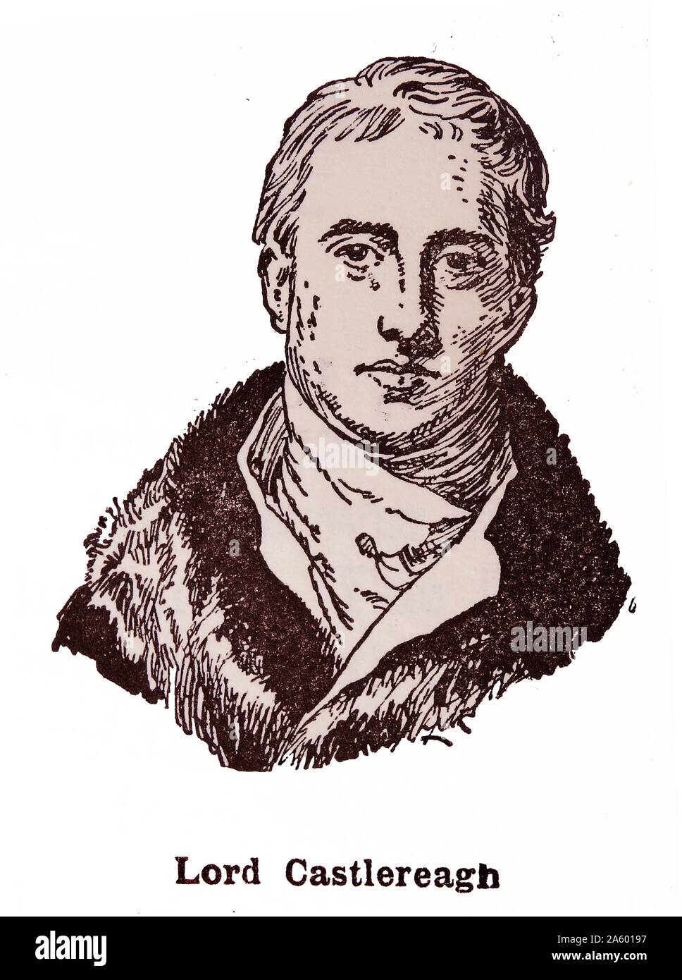 Robert Stewart; Lord Castlereagh Segretario degli esteri britannico; dal 1812 era centrale per la gestione della coalizione che ha sconfitto Napoleone e fu il principale diplomatico inglese al Congresso di Vienna. Foto Stock