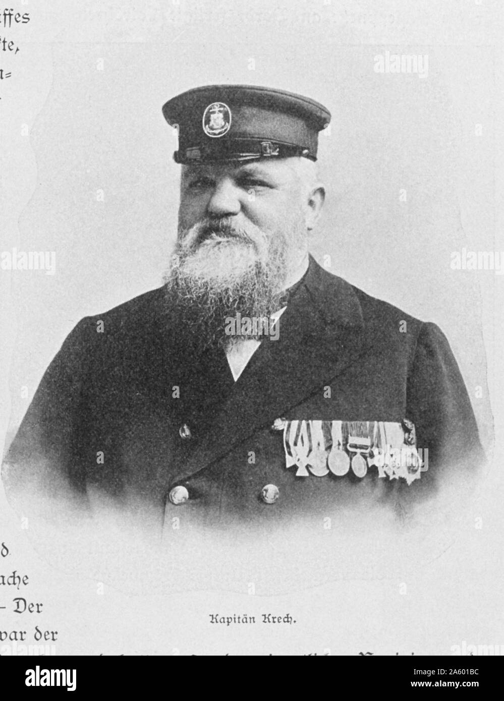 Capitano Krech, capitano di Valdivia durante la sua spedizione. Da 'Aus den Tiefen des Weltmeeres' da Carl Chun, 1903 Foto Stock