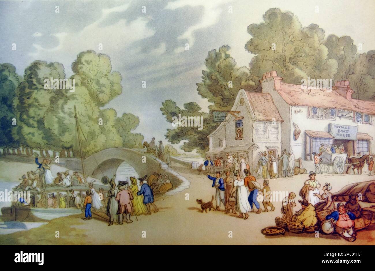 Mitre Inn, Paddington Canal da Thomas Rowlandson. Foto Stock