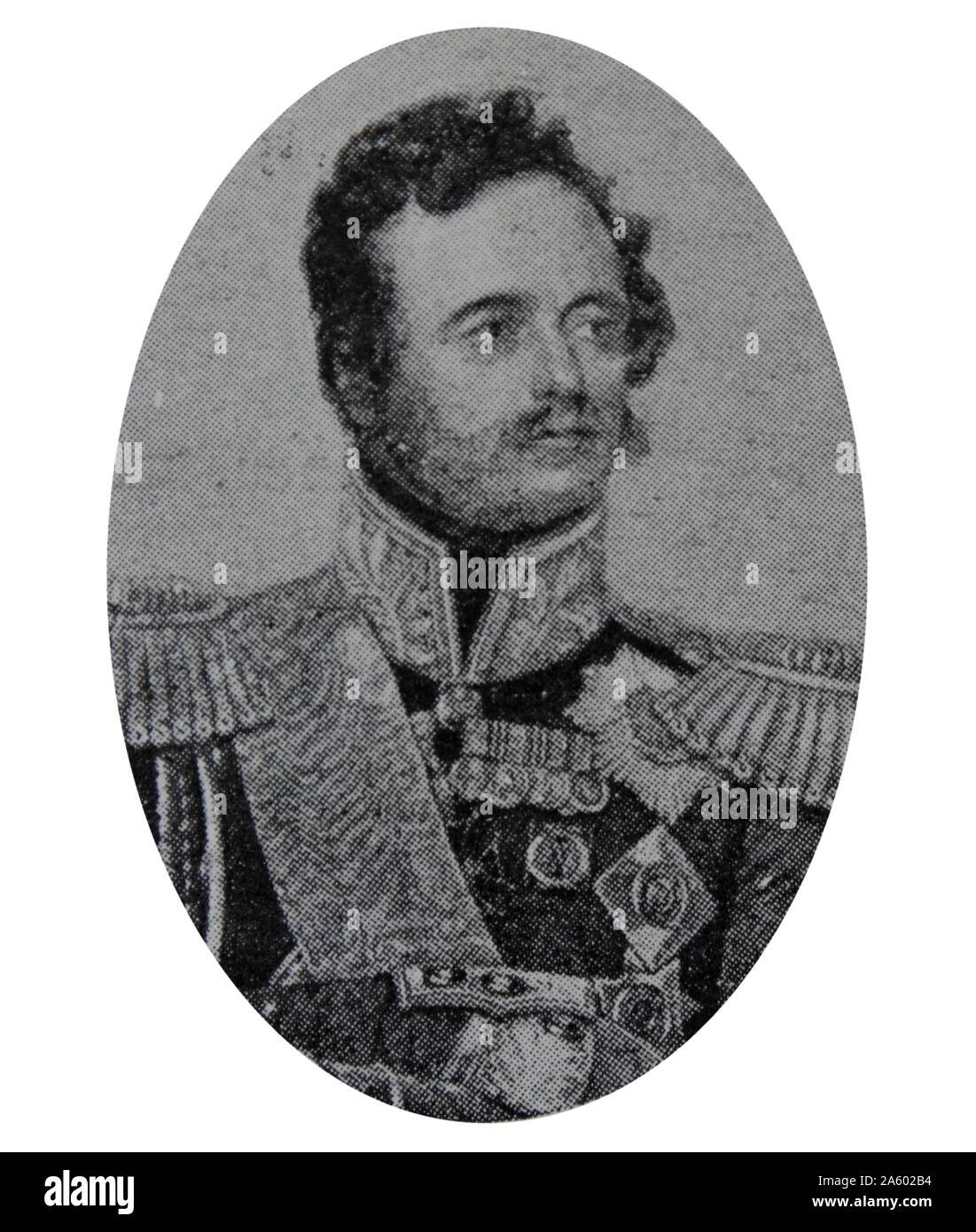 Ritratto di Ivan Fyodorovich Paskevich (1782-1856) un Imperiale Russo leader militare. Datata del XIX secolo Foto Stock