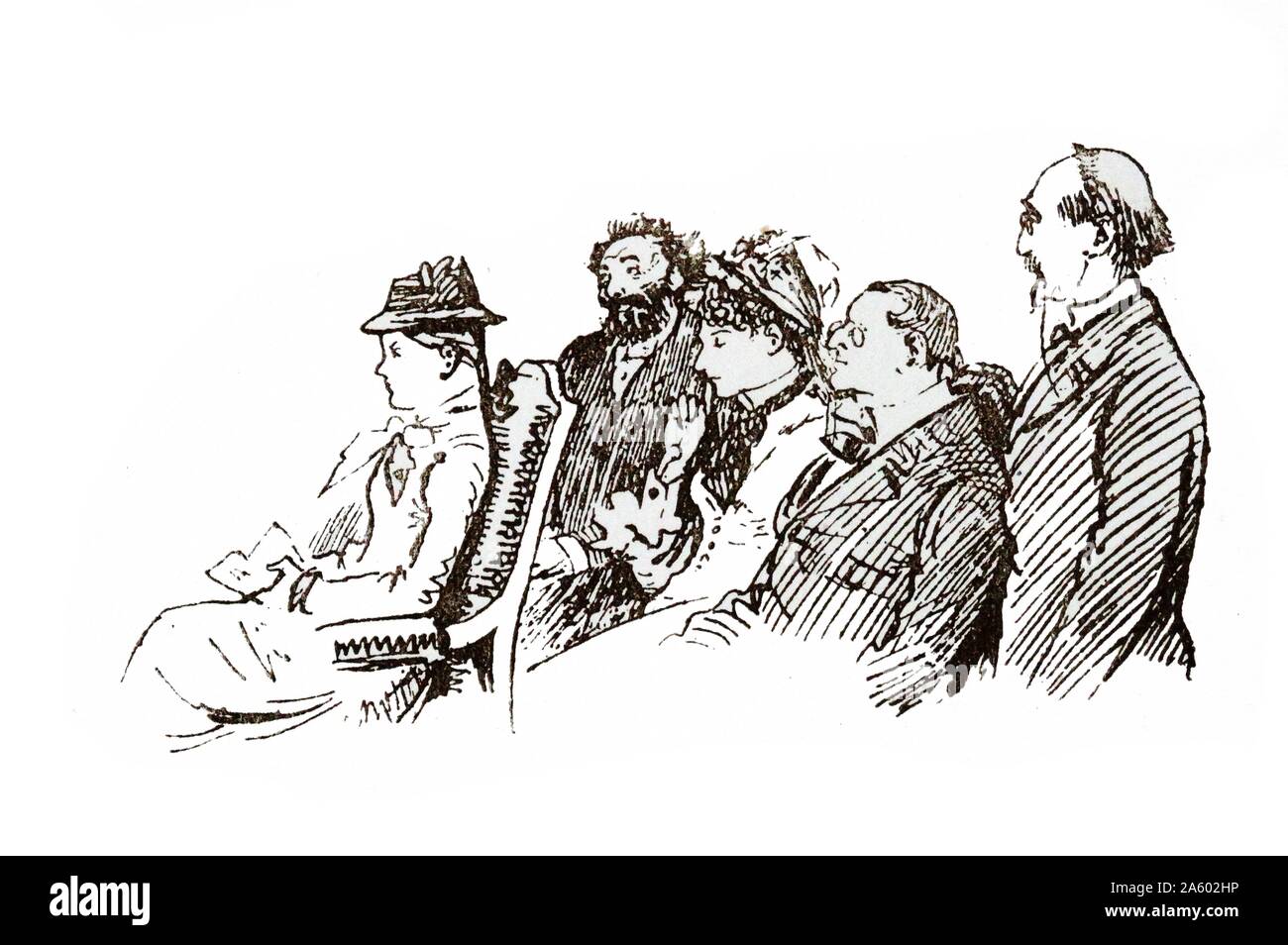 Graphic by Randolph Caldecott (1846-1886) un artista britannico e illustrator. Datata del XIX secolo Foto Stock