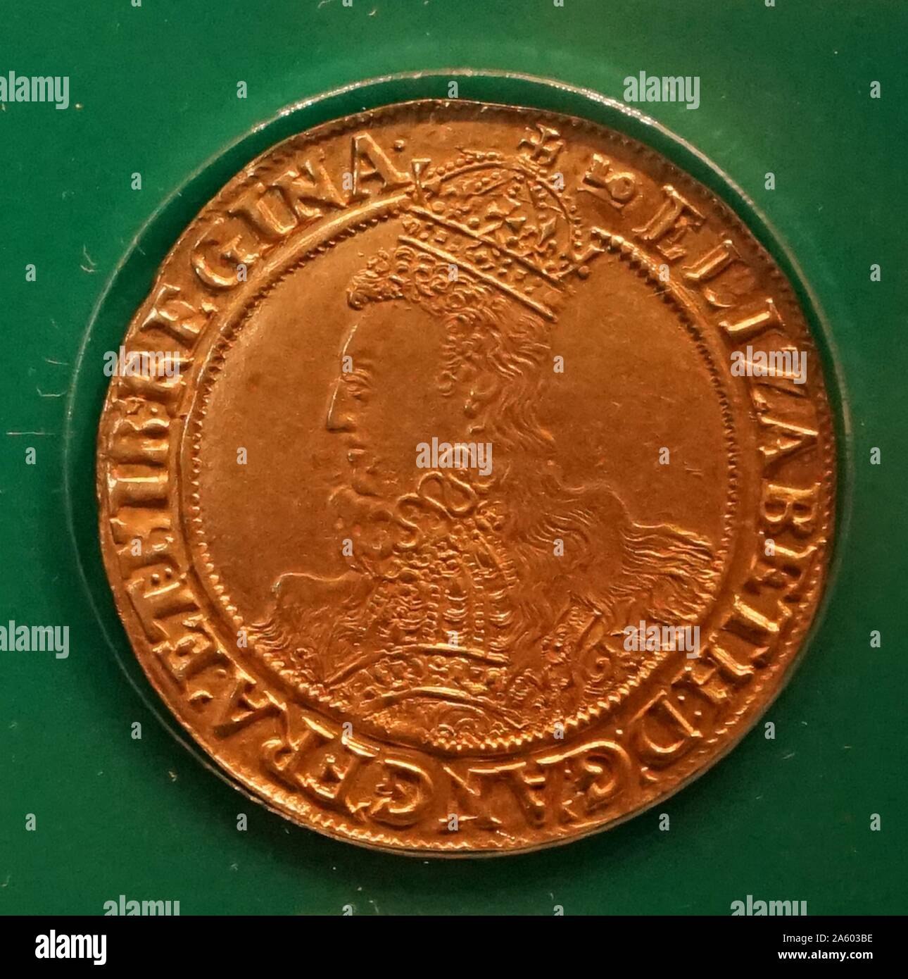 Elizabeth I mezza libbra di moneta. Datata XVI Secolo Foto Stock