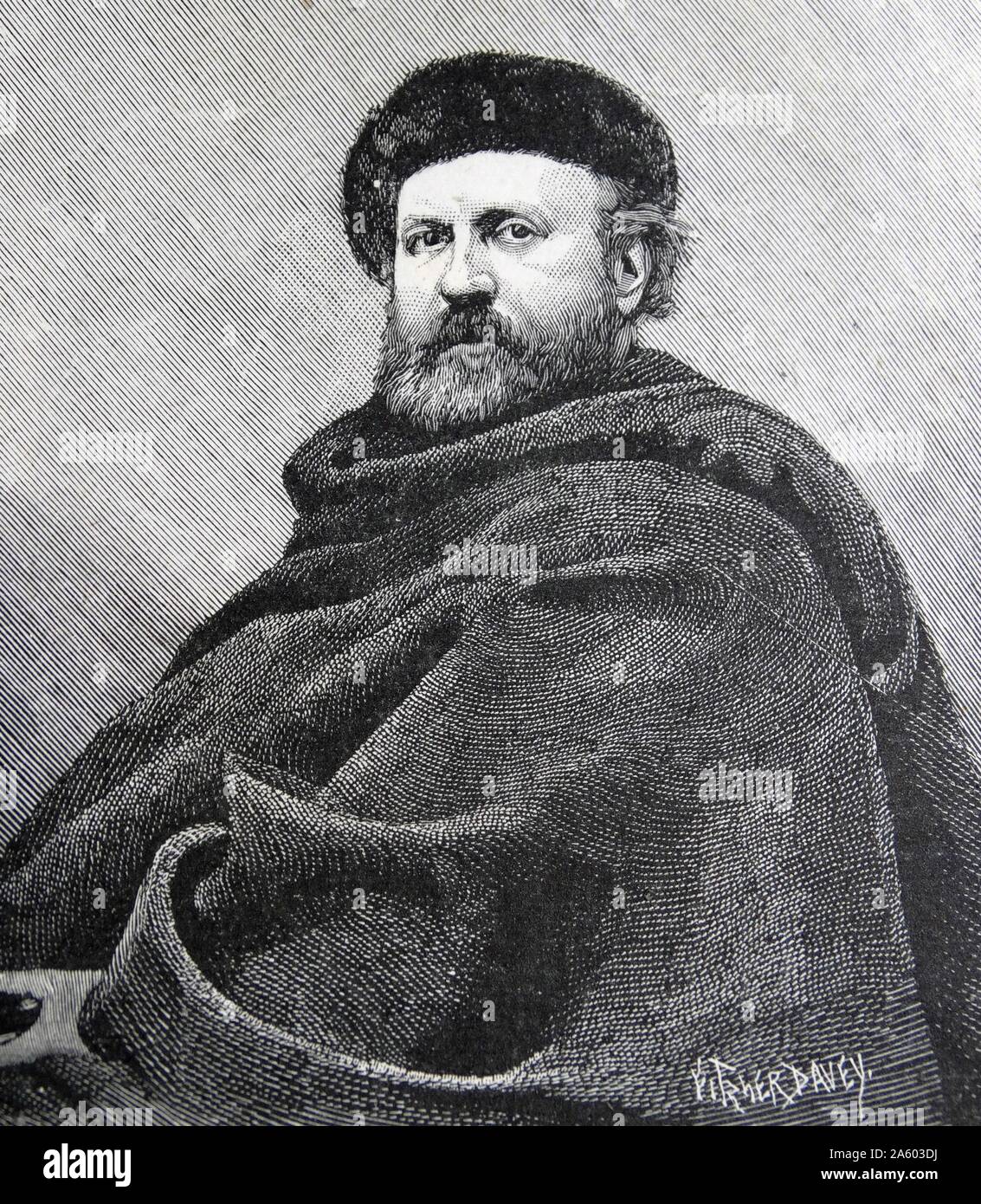 Ritratto di Charles-François Gounod (1818-1893) un compositore francese, noto per la sua Ave Maria, basata su un lavoro di Bach, così come la sua opera Faust. Datata del XIX secolo Foto Stock