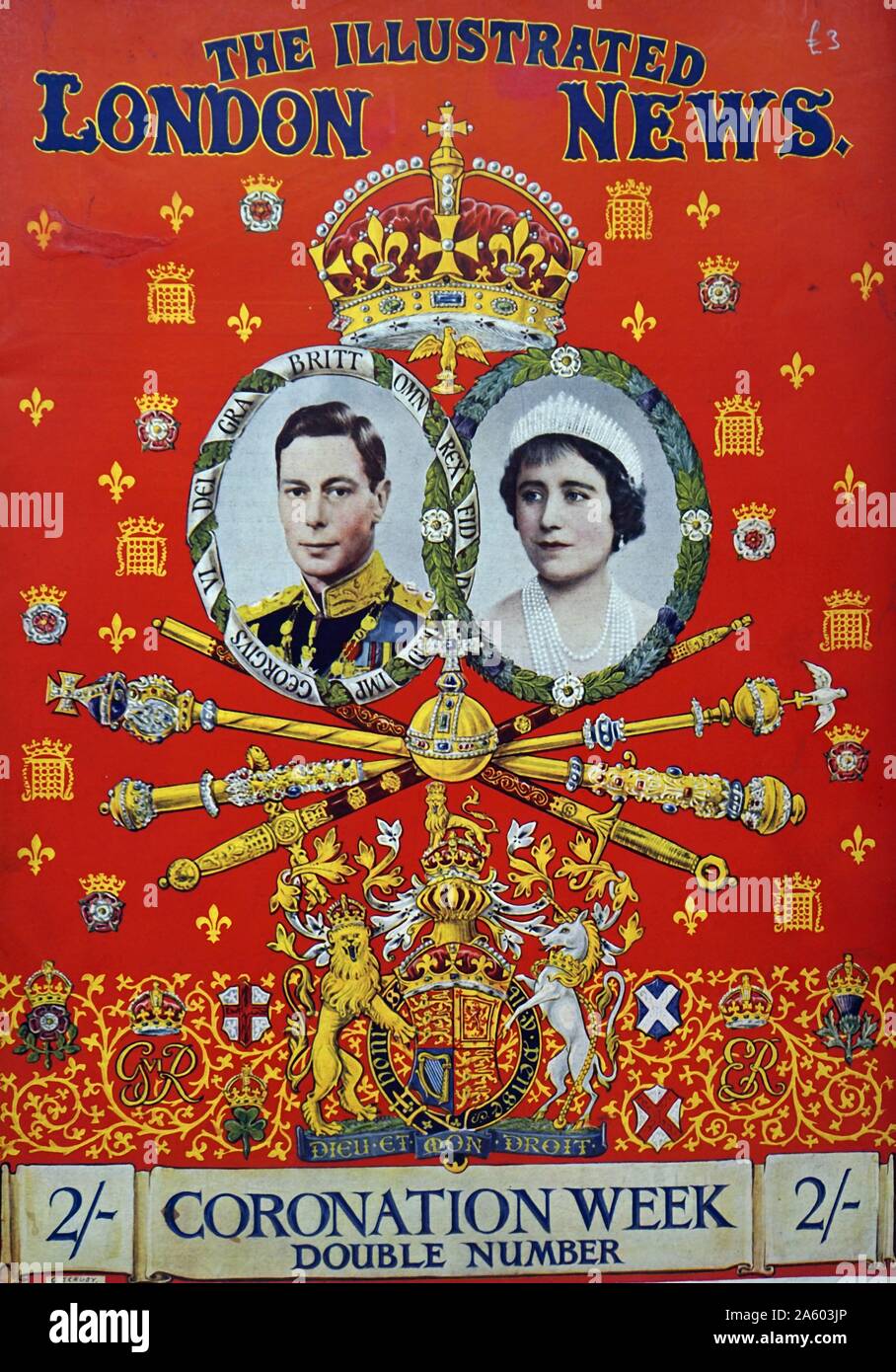 Copertina per l incoronazione della Regina Elisabetta e Re Giorgio VI di Inghilterra. 1937 Foto Stock