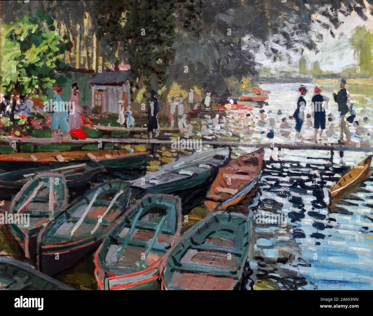 Pittura intitolato "bagnanti a La Grenouillère' di Claude Monet (1840-1926) francese pittore impressionista. Datata del XIX secolo Foto Stock