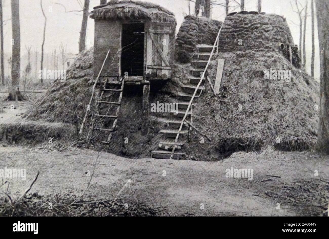 Stampa fotografica di una osservazione post costruito dai Tedeschi durante la Prima Guerra Mondiale in Bailly, Yvelines. In data xx secolo Foto Stock