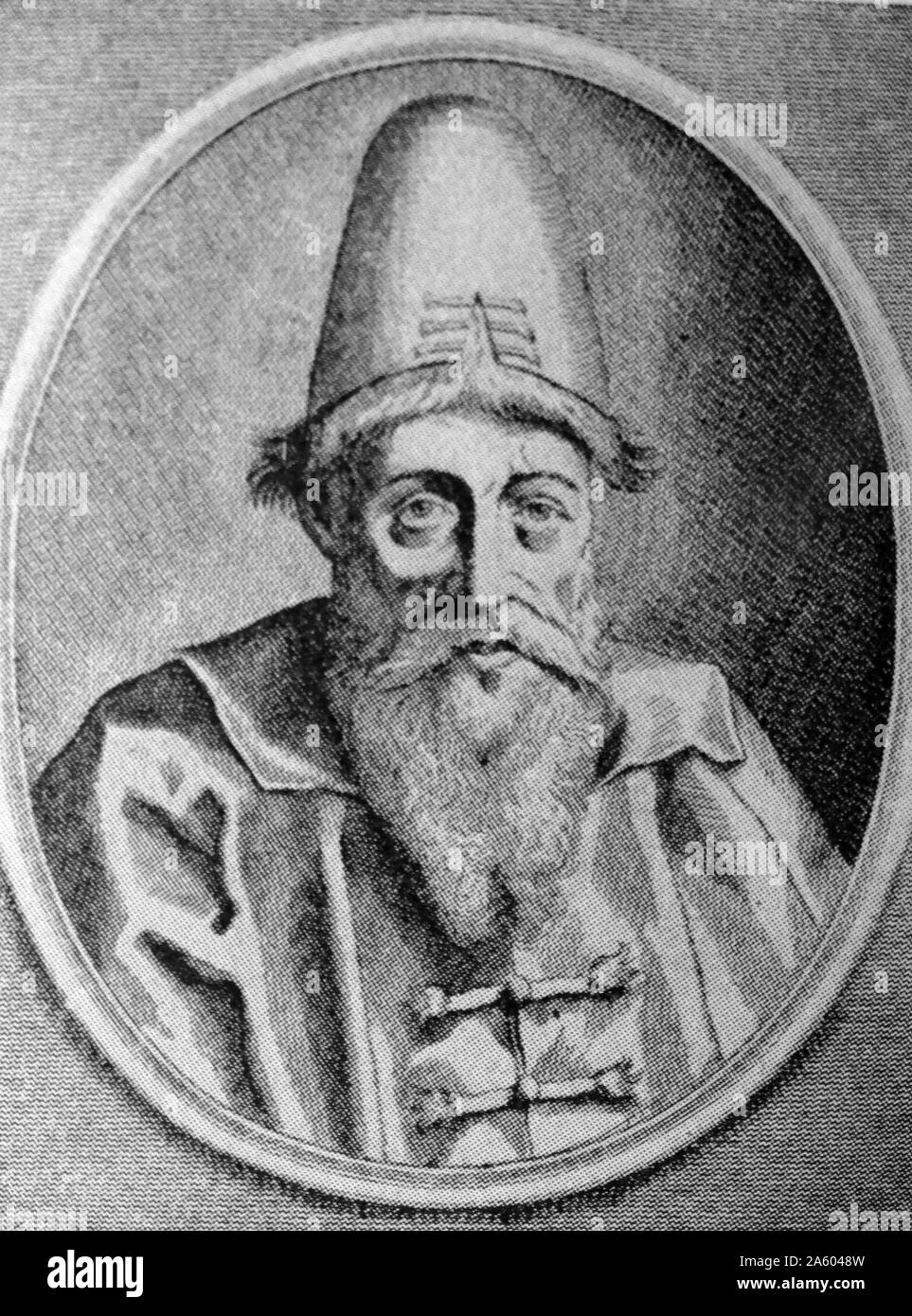 Ritratto di Ivan il Terribile (1530-1584) il Gran Principe di Mosca e lo Zar di tutte le Russia's". Datata XVI Secolo Foto Stock