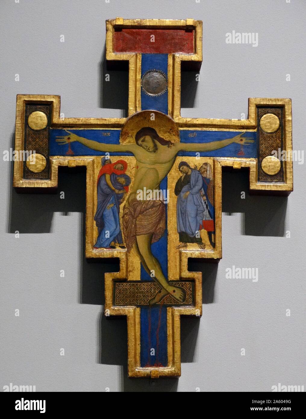 Crocifisso' dal Maestro di San Francesco, attivo durante il XIII secolo. Datata xiii secolo Foto Stock