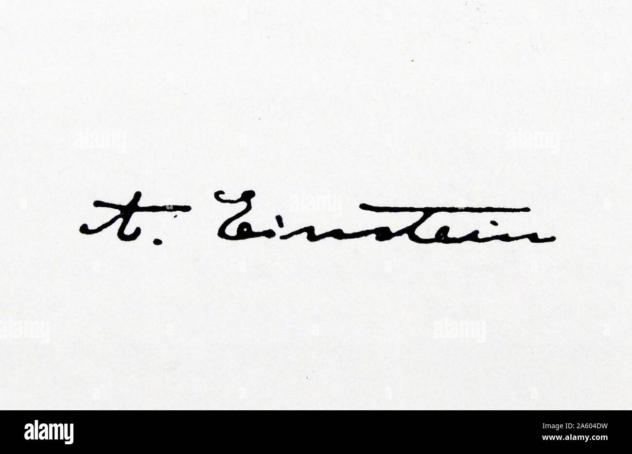 Firma di Albert Einstein (1879-1955) tedesco-nato fisico teorico. In data xx secolo Foto Stock