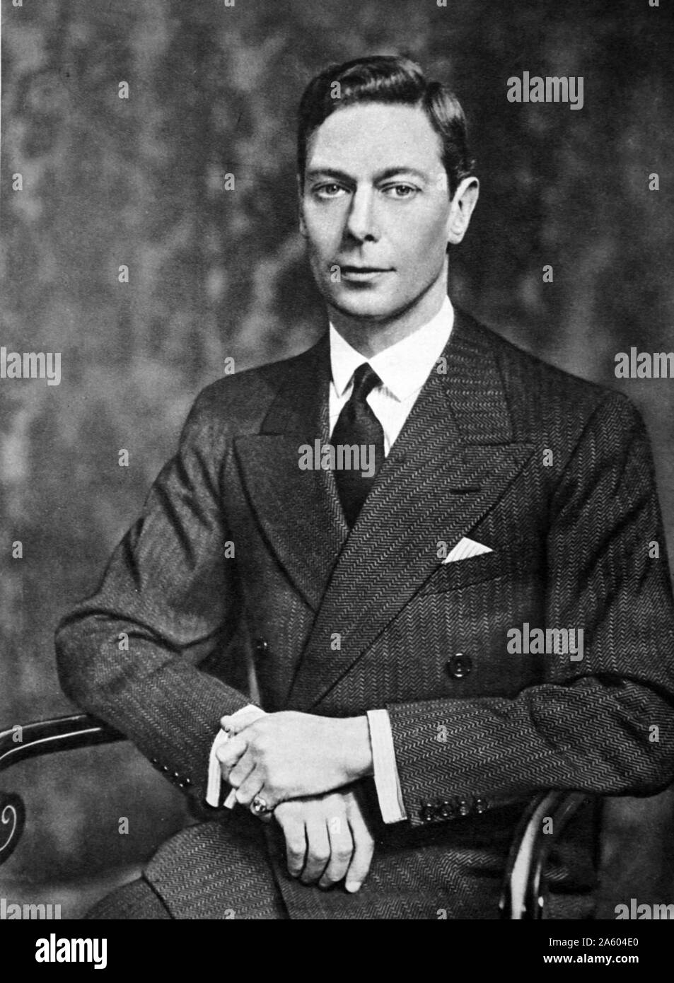 Ritratto fotografico di King George VI (1895-1952), Re del Regno Unito e signorie del Commonwealth britannico. In data xx secolo Foto Stock