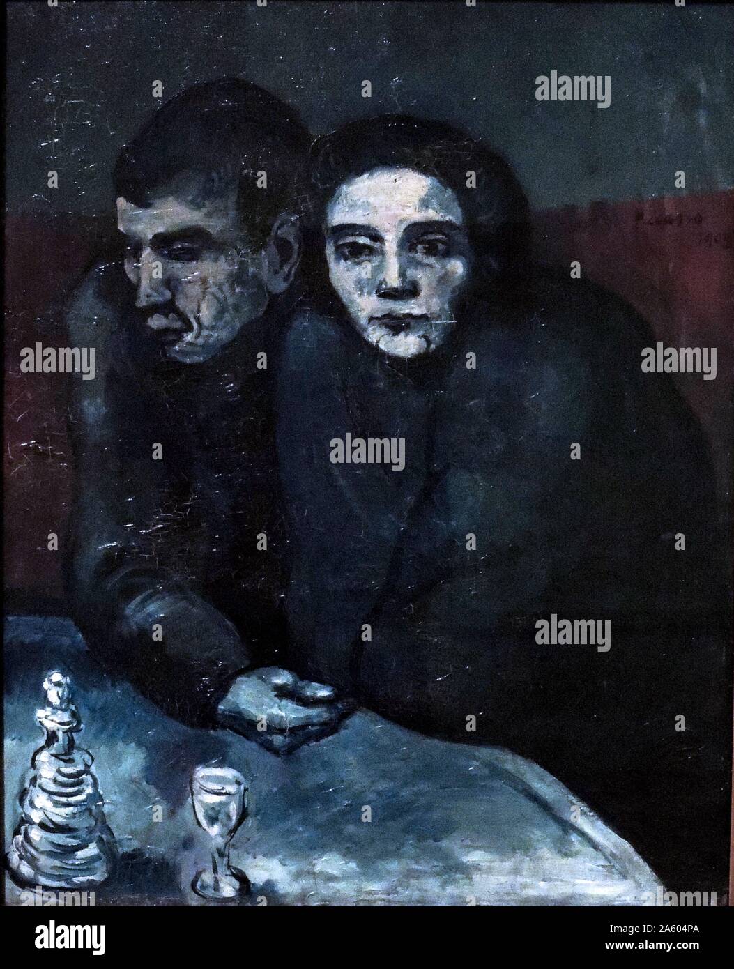 L uomo e la donna nel café, 1903 di Pablo Picasso (1881-1973), olio su tela. Foto Stock