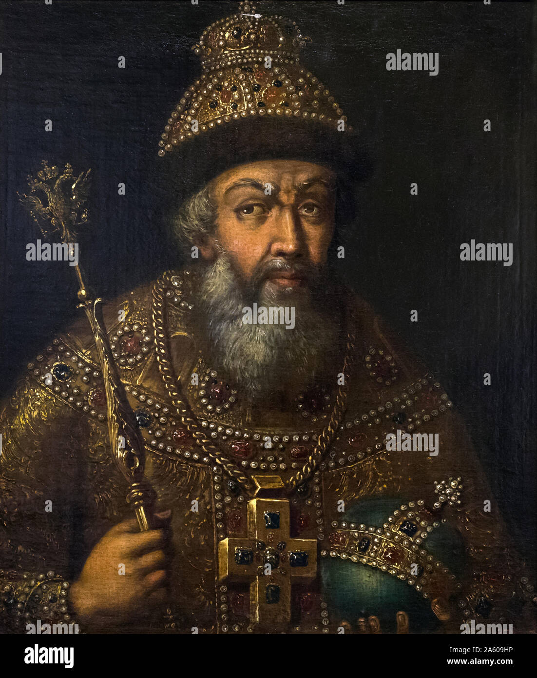 Ivan il Terribile, da un artista sconosciuto. Ivan IV Vasilyevich, 1530 -  1584, primo Zar di Russia. Esposti nel ramo di Malaga dello Stato russo  Foto stock - Alamy