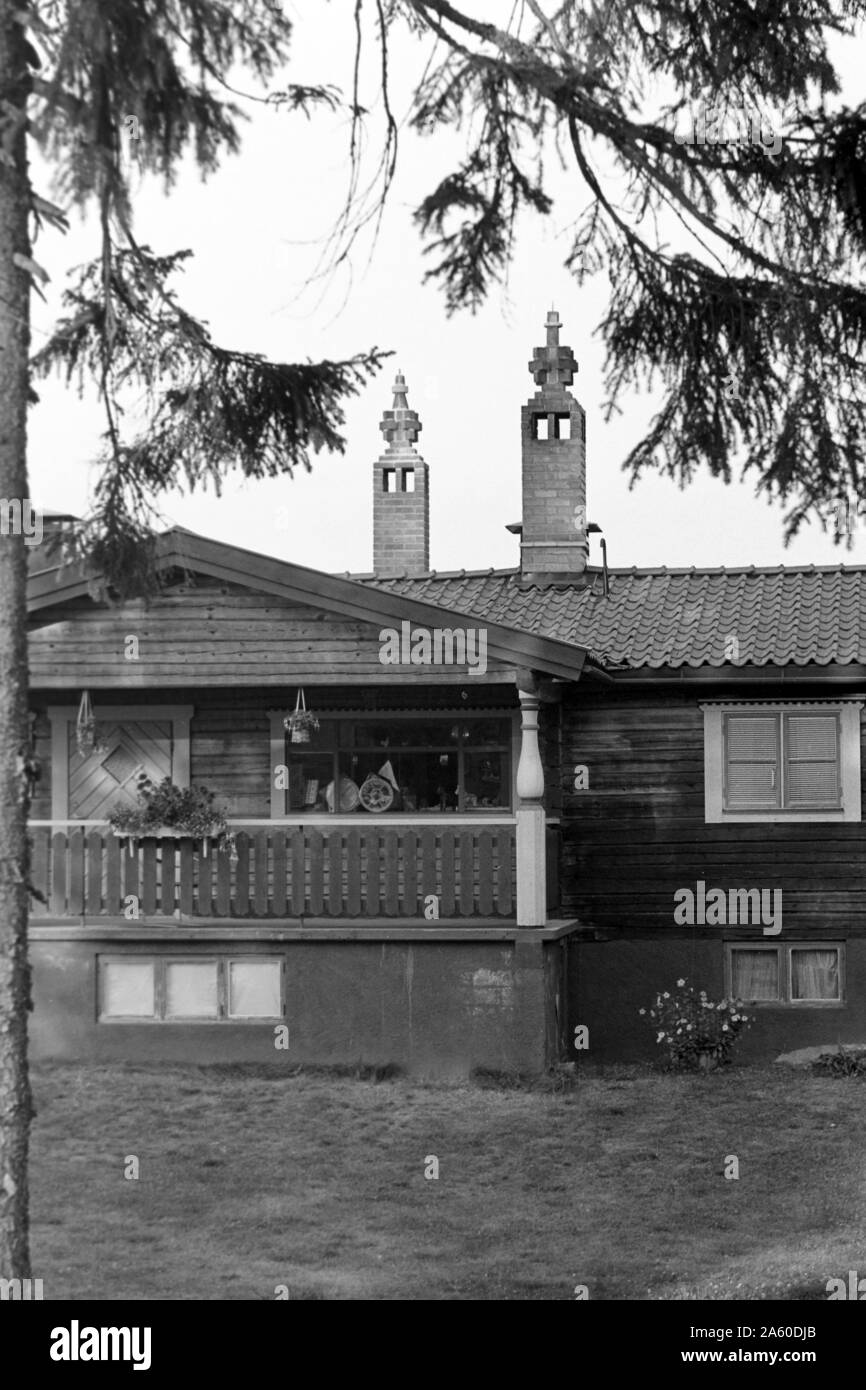 Haus am Berg, Siljansnäs, Schweden, 1969. Casa sulla montagna, Siljansnäs, Svezia, 1969. Foto Stock