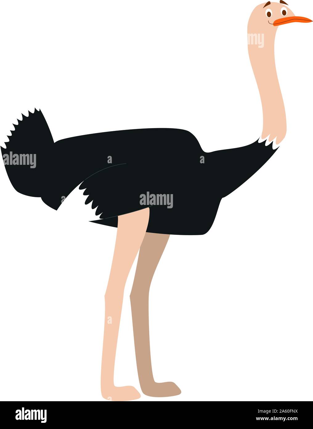 Cartoon carino struzzo illustrazione vettoriale Illustrazione Vettoriale