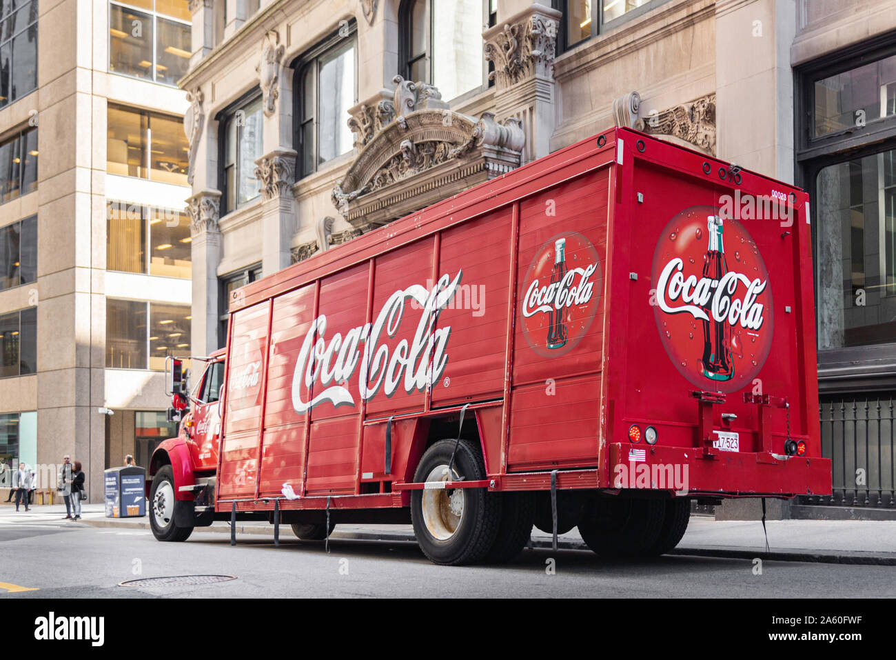 Coca Cola carrello parcheggiato in una strada di Boston STATI UNITI D'AMERICA Foto Stock