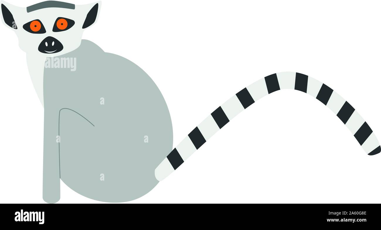 Cartoon carino lemur illustrazione vettoriale Illustrazione Vettoriale