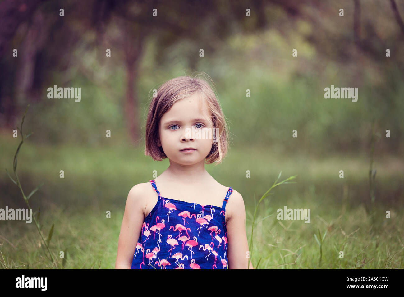 Ritratto di bambina in natura Foto Stock