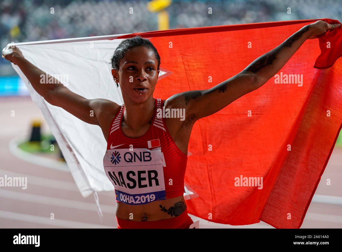 3 ottobre 2019 Doha, Qatar atletica campionato mondiale 2019 IAAF Campionati del Mondo di atletica leggera 2019 Salwa Eid Naser del Bahrain Foto Stock