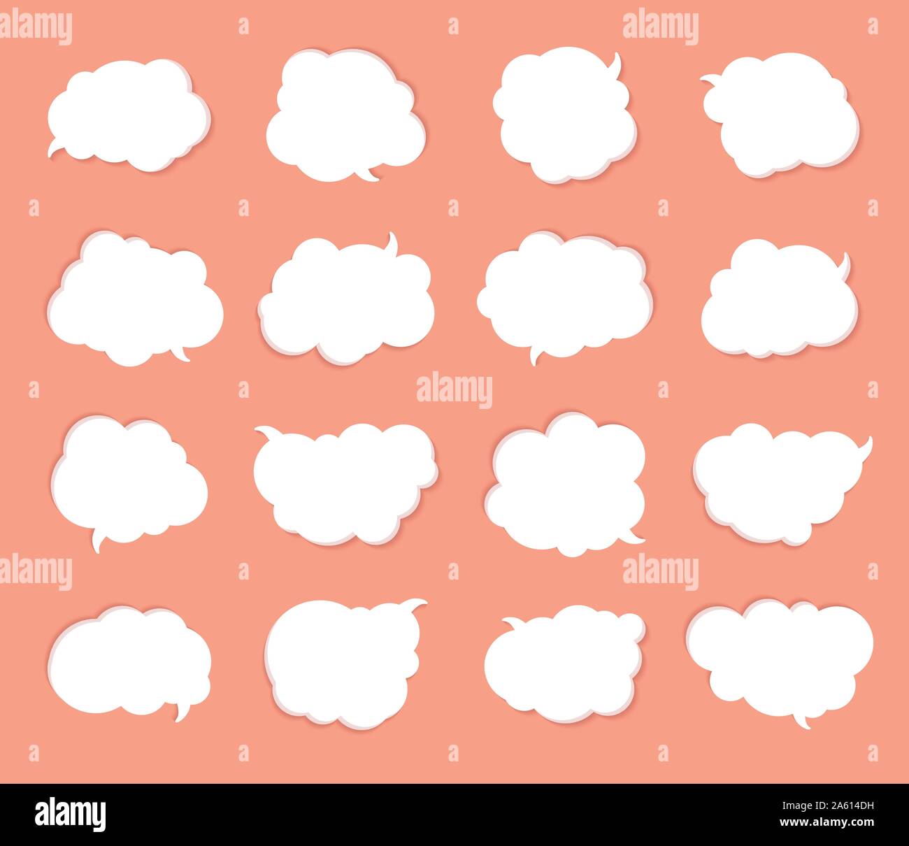 Raccolta di modelli di bianco fumetti. Vettore di bianco stickers nello stile del fumetto pop art. Badge possono essere utilizzati per la decorazione di kids illustratio Illustrazione Vettoriale