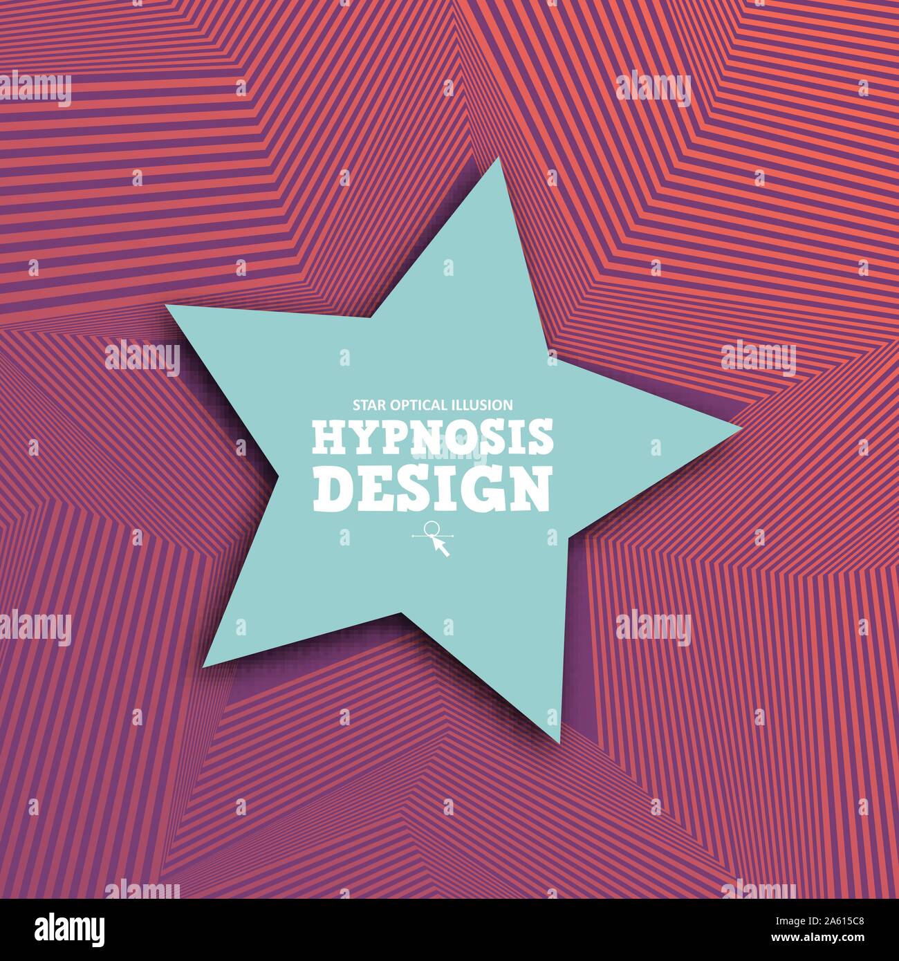 Stella astratta illusione ottica. Banner creativi con linee geometriche ed effetto 3d. Ipnosi infinito pattern per coprire, poster, promo, web. Vettore ST Illustrazione Vettoriale