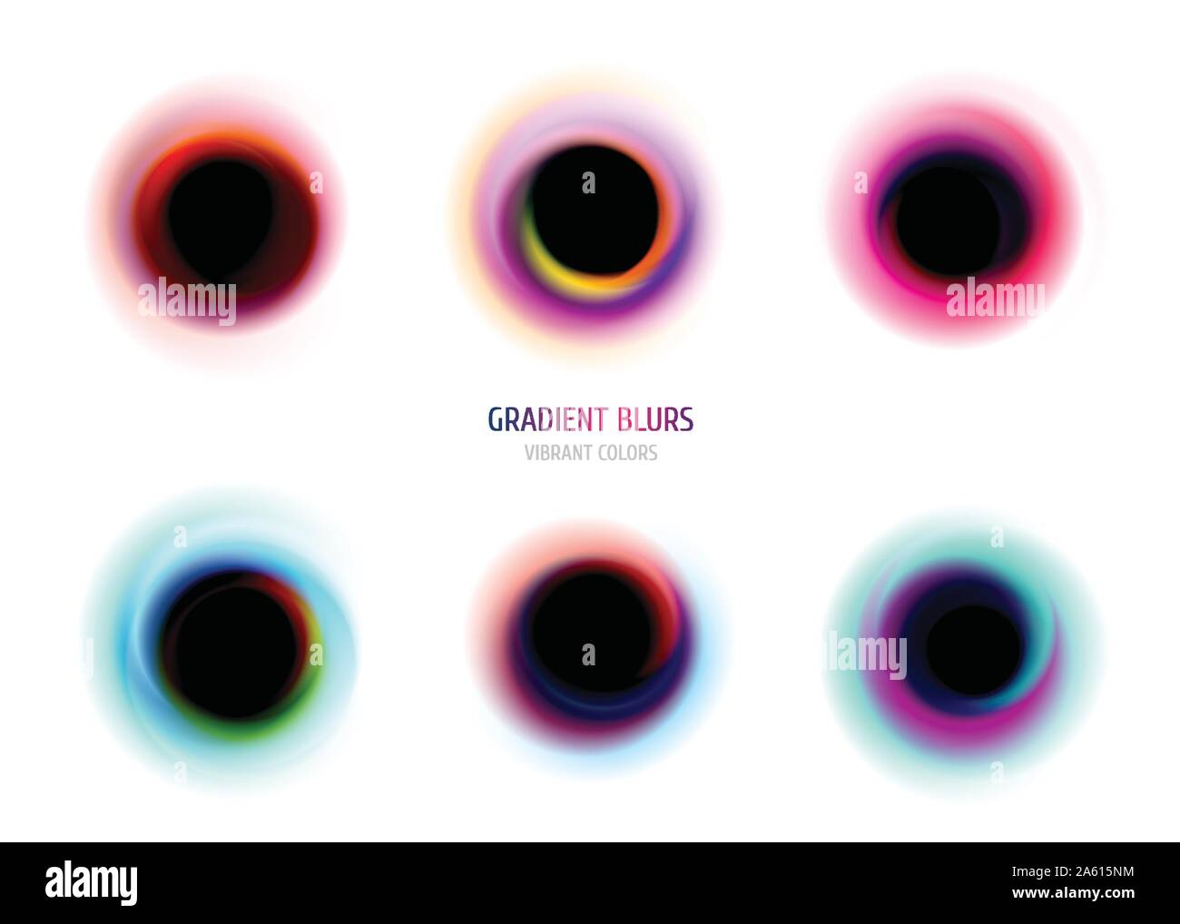 Set di moda Sfuma gradiente. Liquido di vivaci forme di gradiente, cromatiche sfuma. Moderno e futuristico design astratti, luminoso colorato di vasche idromassaggio. Illustrazione Vettoriale