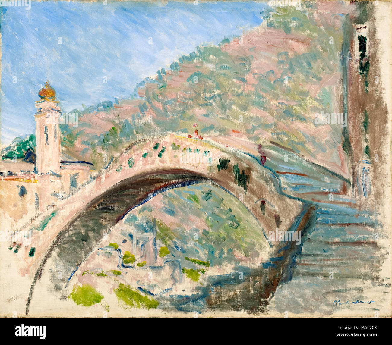 Claude Monet, pittura, Ponte di Dolceacqua, (Italia), 1884 Foto Stock