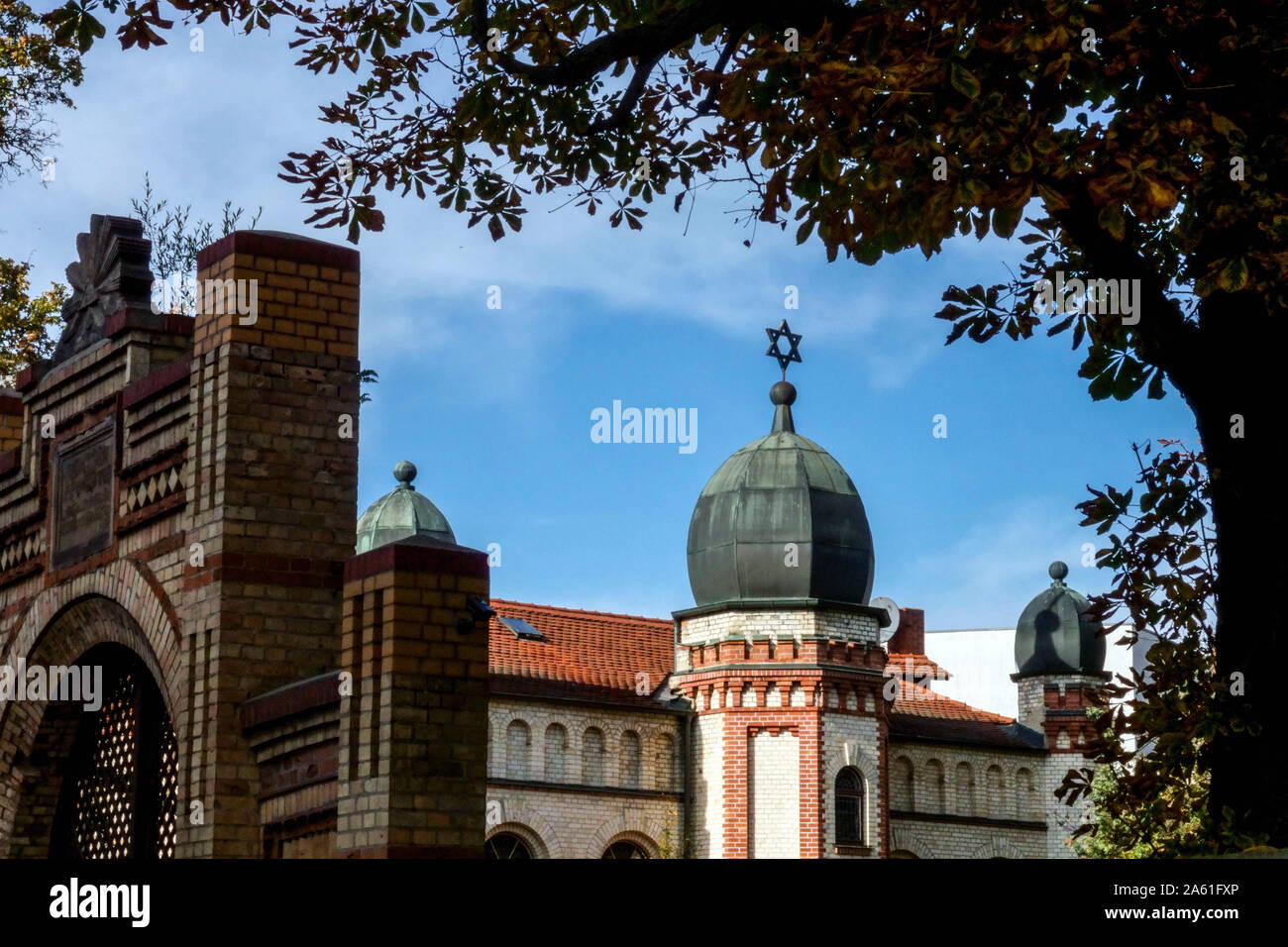 Halle (Saale), sinagoga ebraica in Sassonia Anhalt Germania Foto Stock