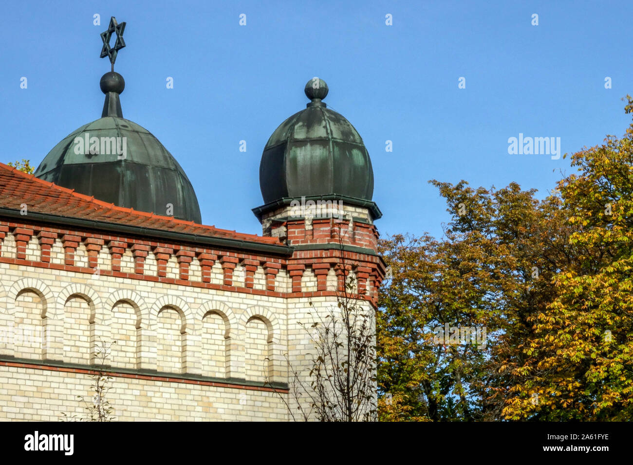 Halle (Saale), sinagoga ebraica in Sassonia Anhalt Germania Foto Stock