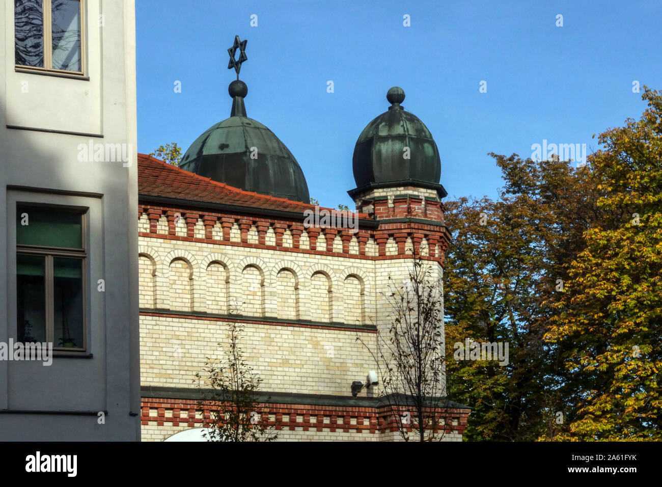 Halle (Saale), sinagoga ebraica in Sassonia Anhalt Germania Foto Stock
