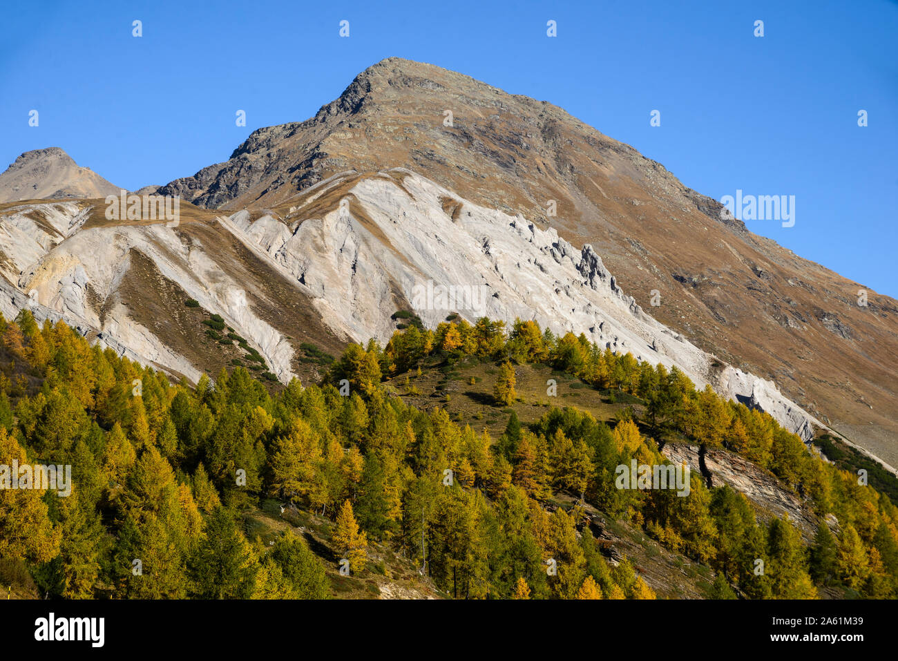 Livigno Pass, Forcola di Livigno in den Alpen an der Grenze zwischen dem Kanton Graubünden in der Schweiz und Italien Foto Stock