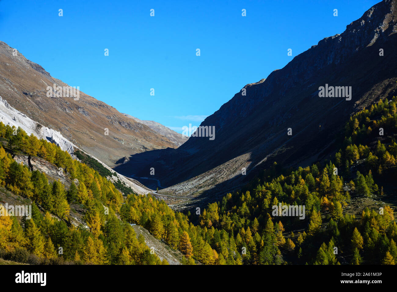 Livigno Pass, Forcola di Livigno in den Alpen an der Grenze zwischen dem Kanton Graubünden in der Schweiz und Italien Foto Stock