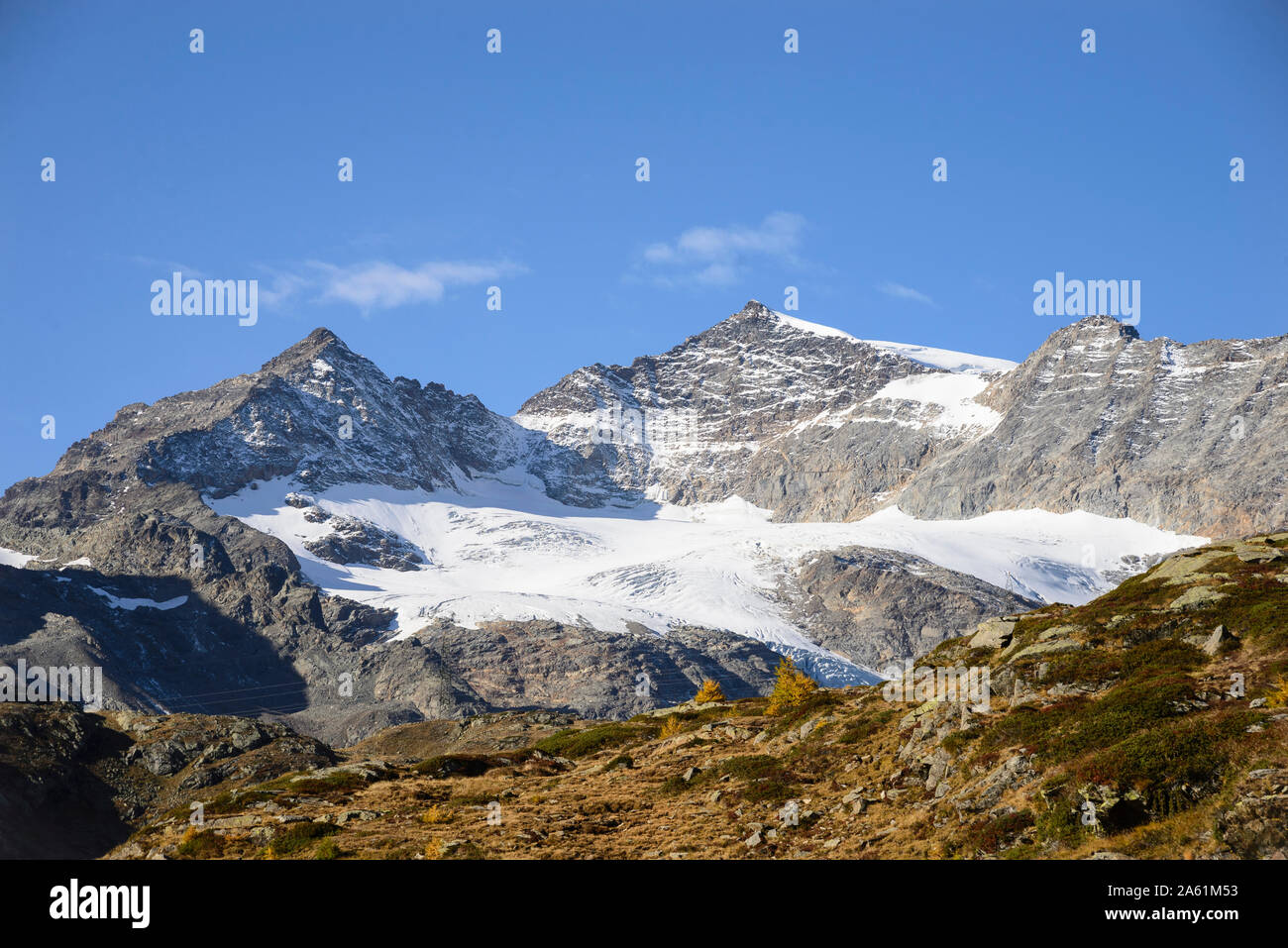 Livigno Pass, Forcola di Livigno in den Alpen an der Grenze zwischen dem Kanton Graubünden in der Schweiz und Italien Foto Stock