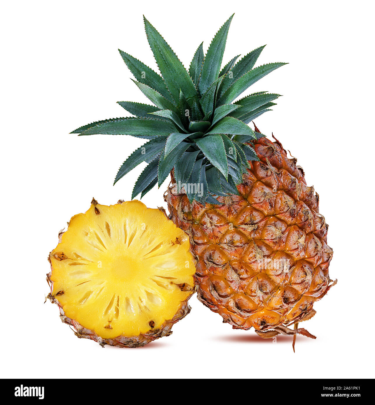 Ananas fresco isolato su sfondo bianco Foto Stock