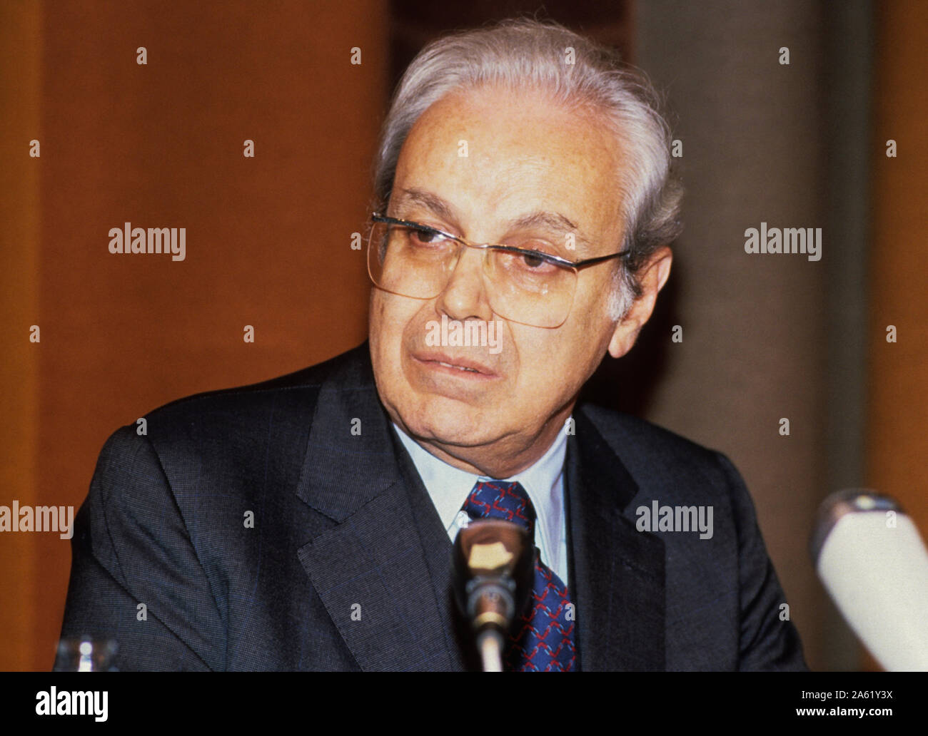 Javier Perez de Cuellar Segretario generale delle Nazioni Unite 1982-1991 Foto Stock