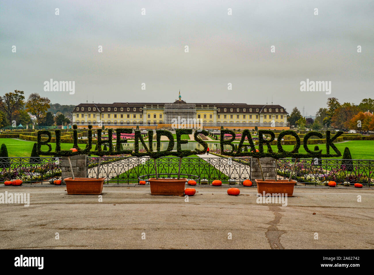 Schloss Ludwigsburg / Blühendes Barock / Kürbisausstellung Foto Stock