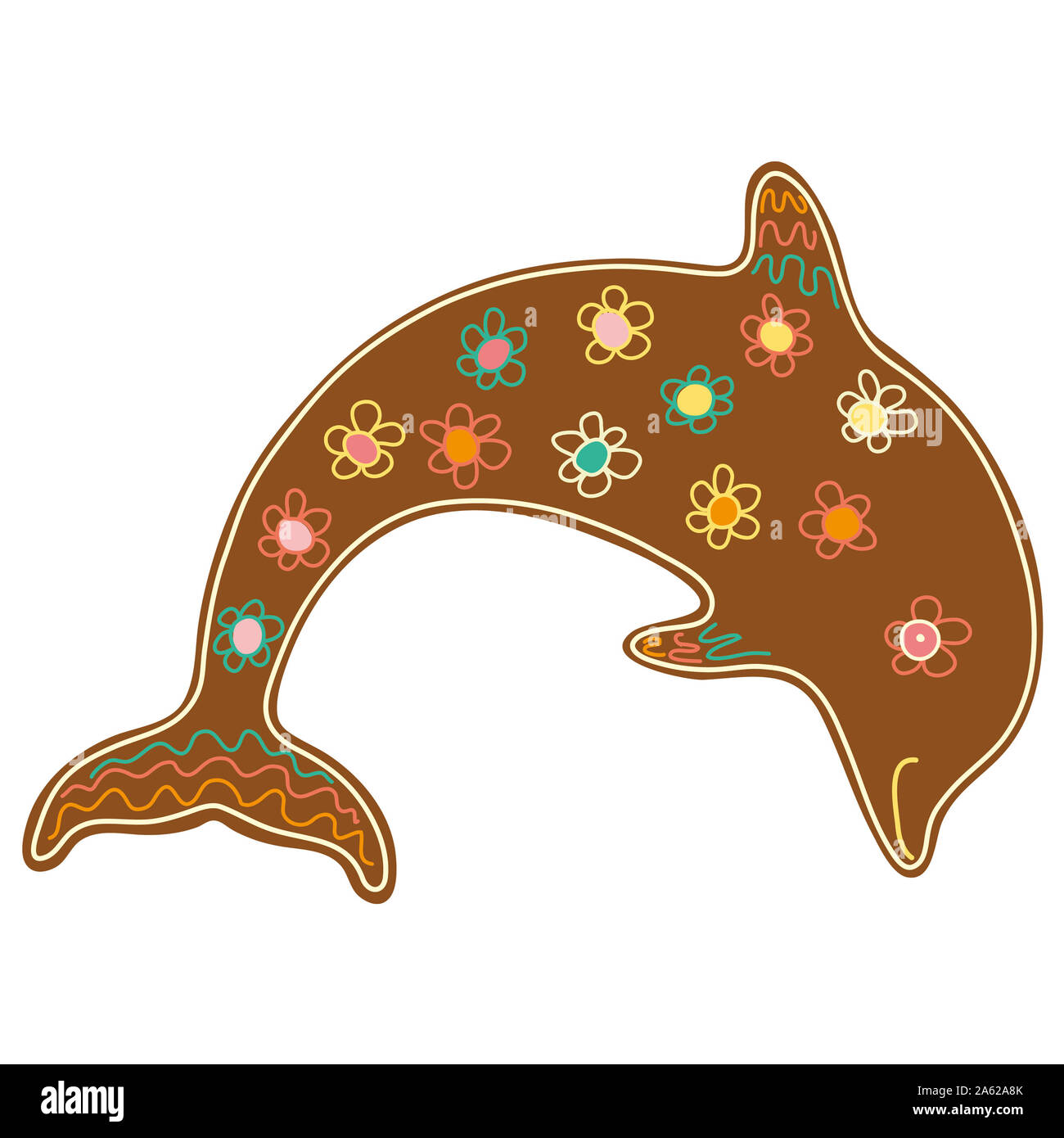 Carino dolce Natale Gingerbread Dolphin Foto Stock