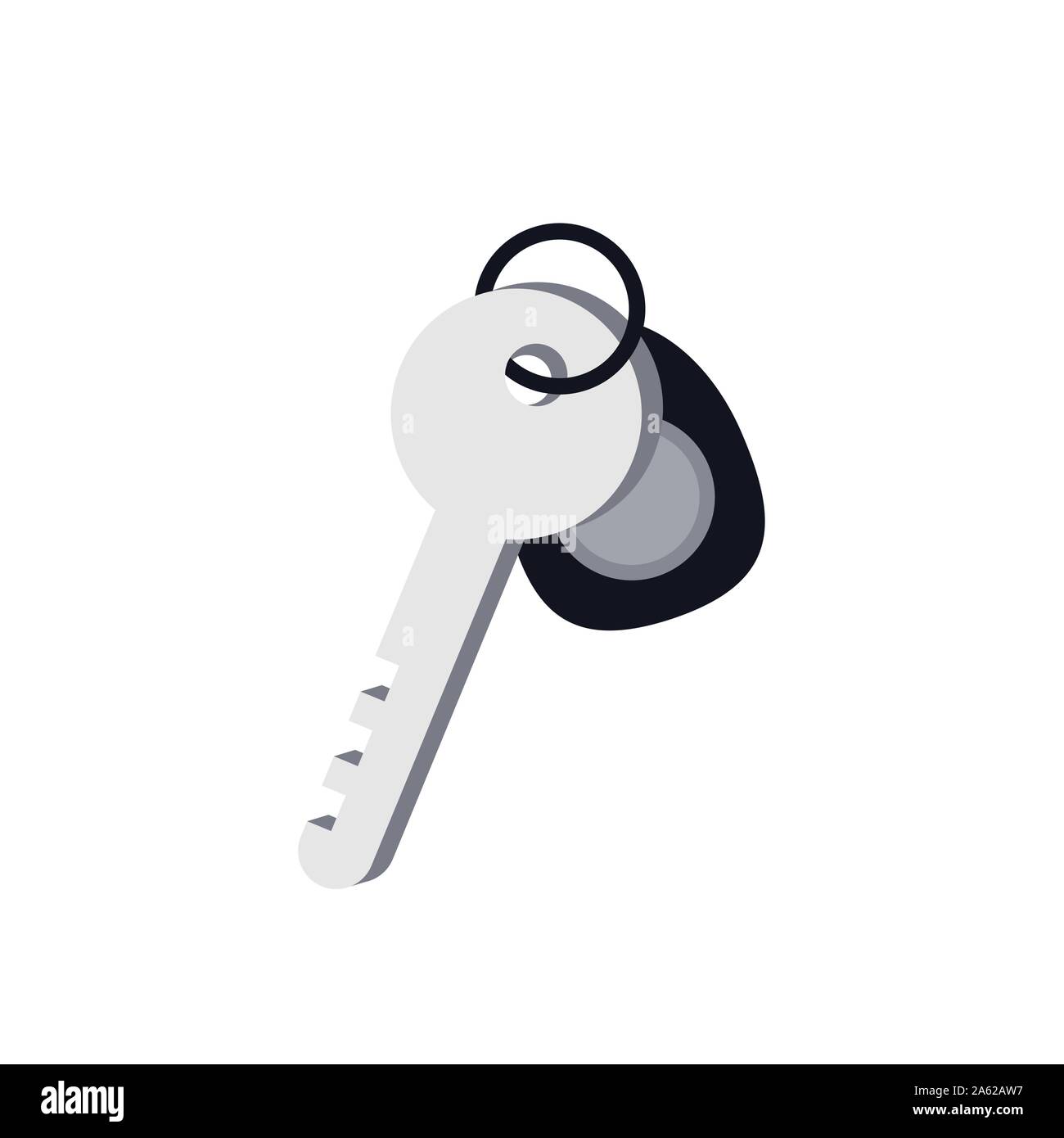 Chiave e catena Vector Car Illustrazione Vettoriale