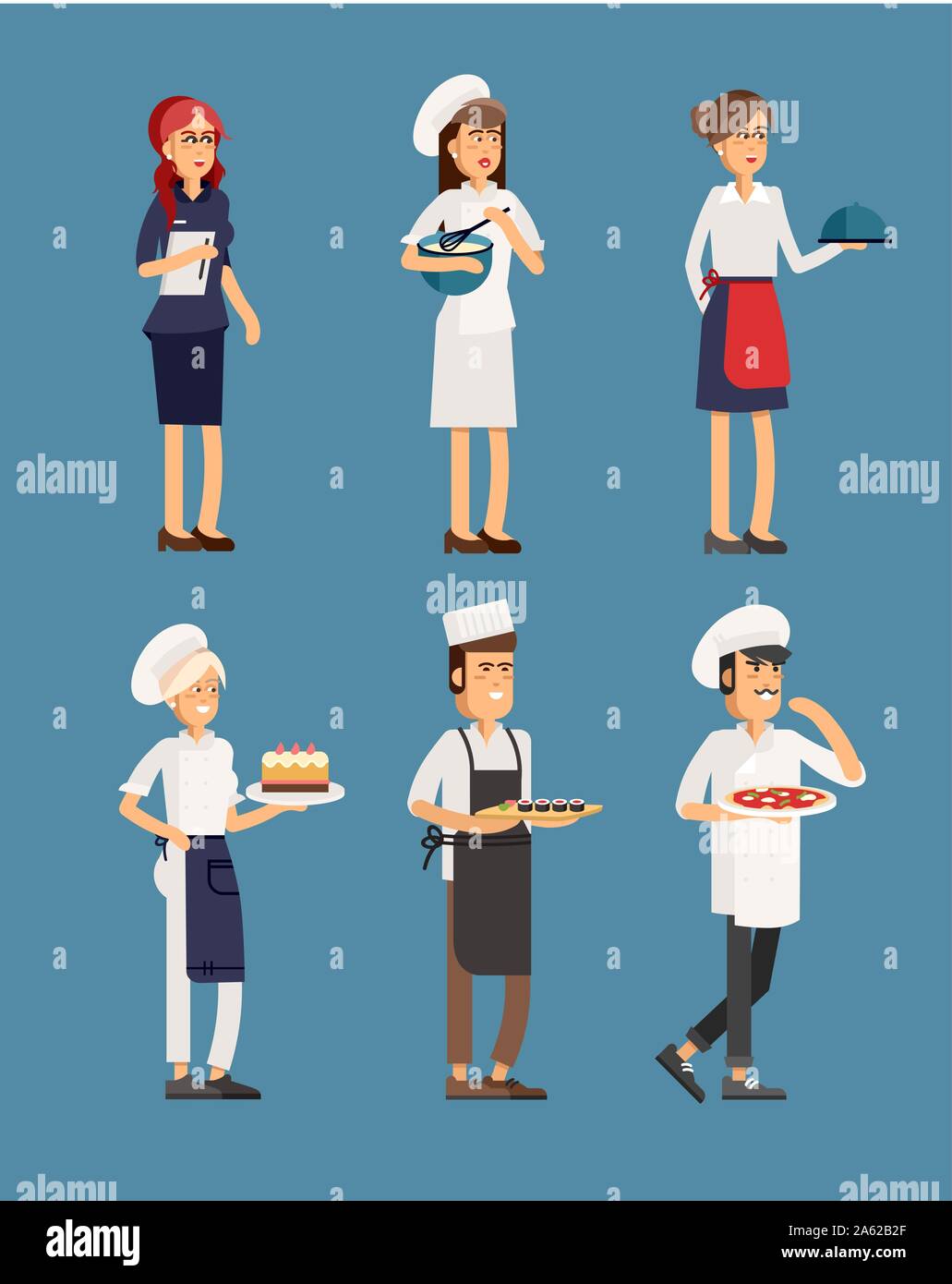 Il personale del ristorante era molto simpatico Illustrazione Vettoriale