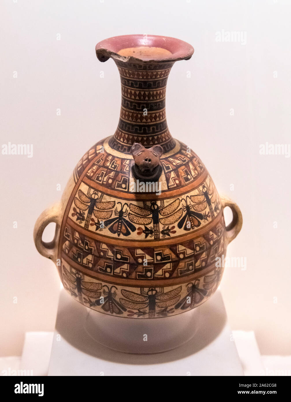 Vaso in ceramica da Inca di epoca imperiale, 1300 a 1532 Annuncio, Museo Larco, Lima, Perù, Sud America Foto Stock