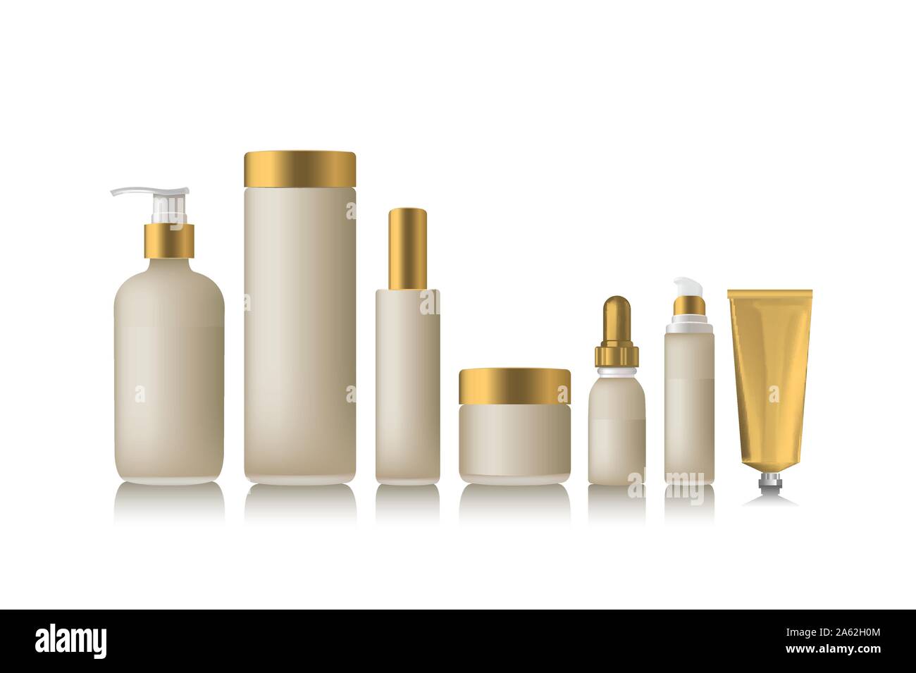 Bottiglia beige realistica per olio essenziale Illustrazione Vettoriale