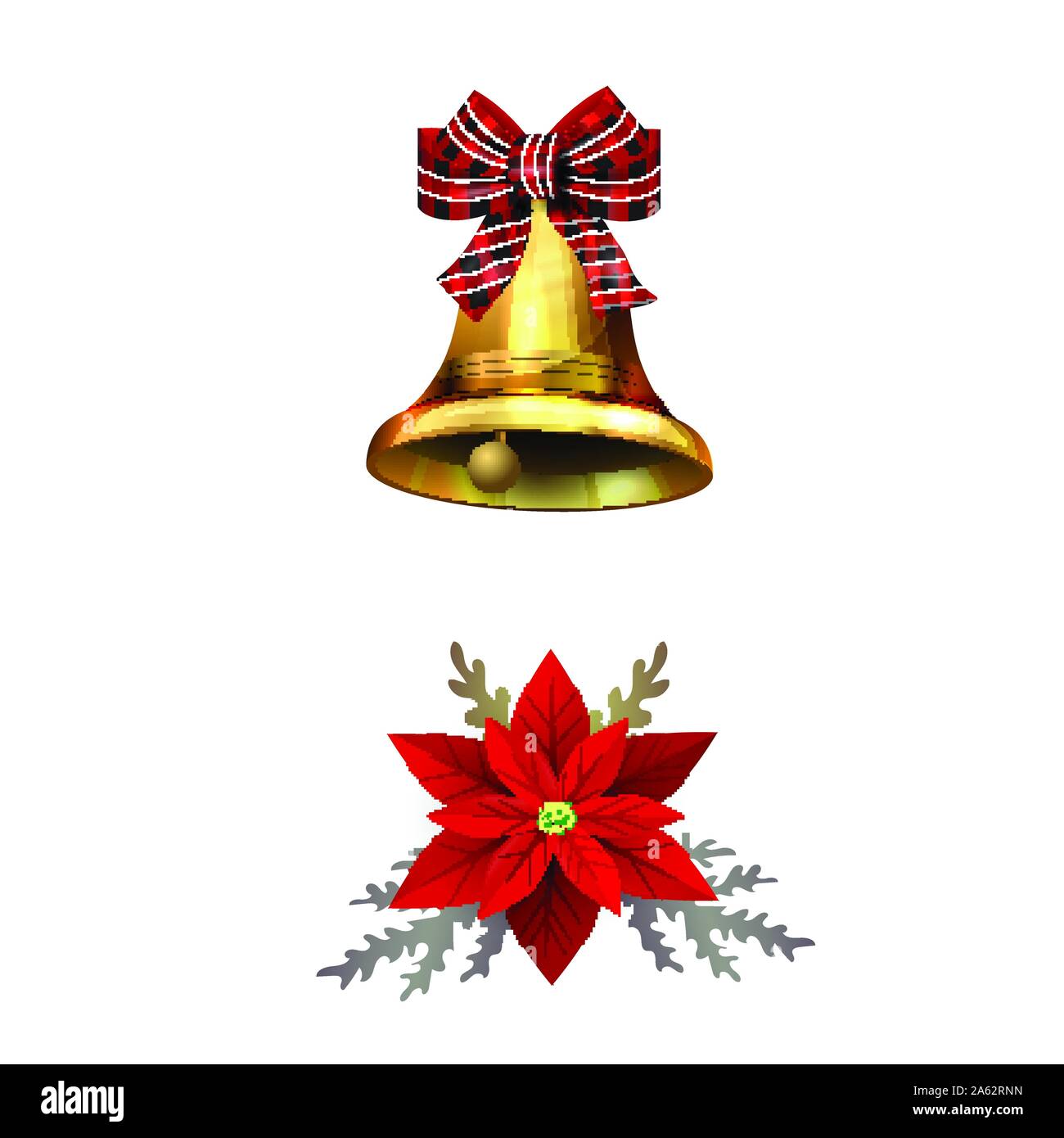 Le decorazioni di Natale con abete golden Jingle Bells Illustrazione Vettoriale