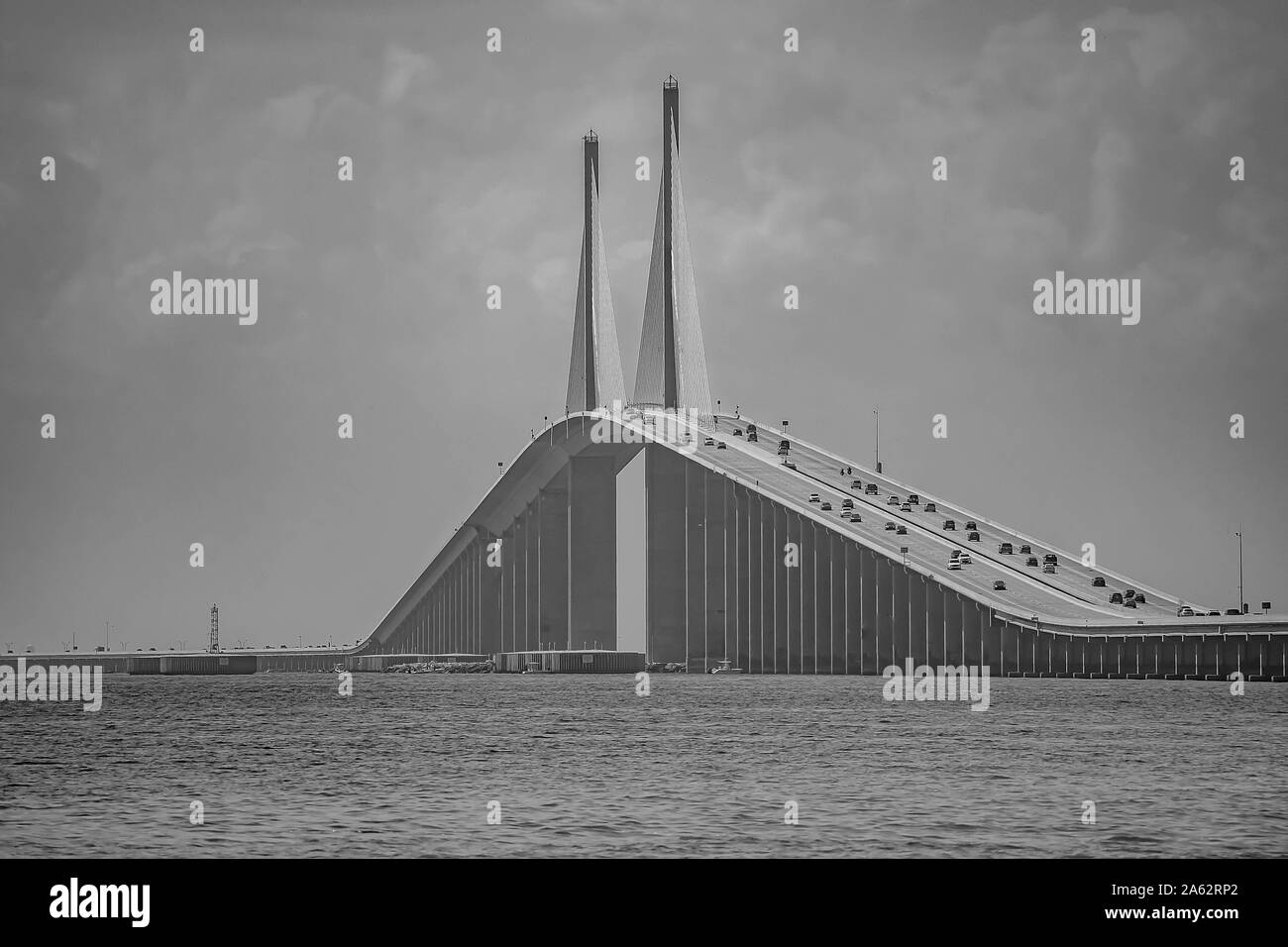 Tampa Bay , in Florida. Maggio 12, 2019 Vista panoramica del Bob Graham Sunshine Skyway Bridge Foto Stock