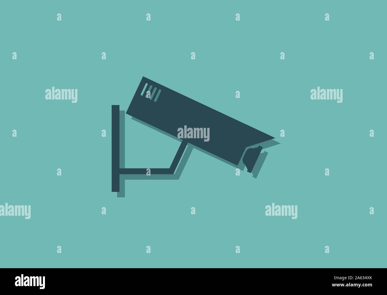 Videocamera di sicurezza simbolo, illustrazione vettoriale icona Illustrazione Vettoriale