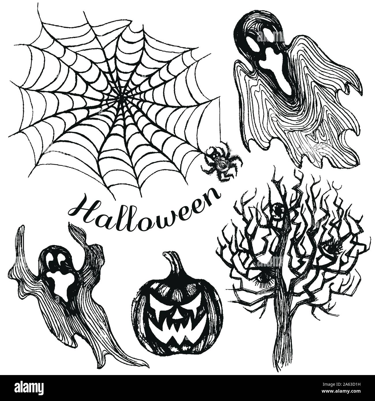 Set di Halloween. Illustrazione Vettoriale