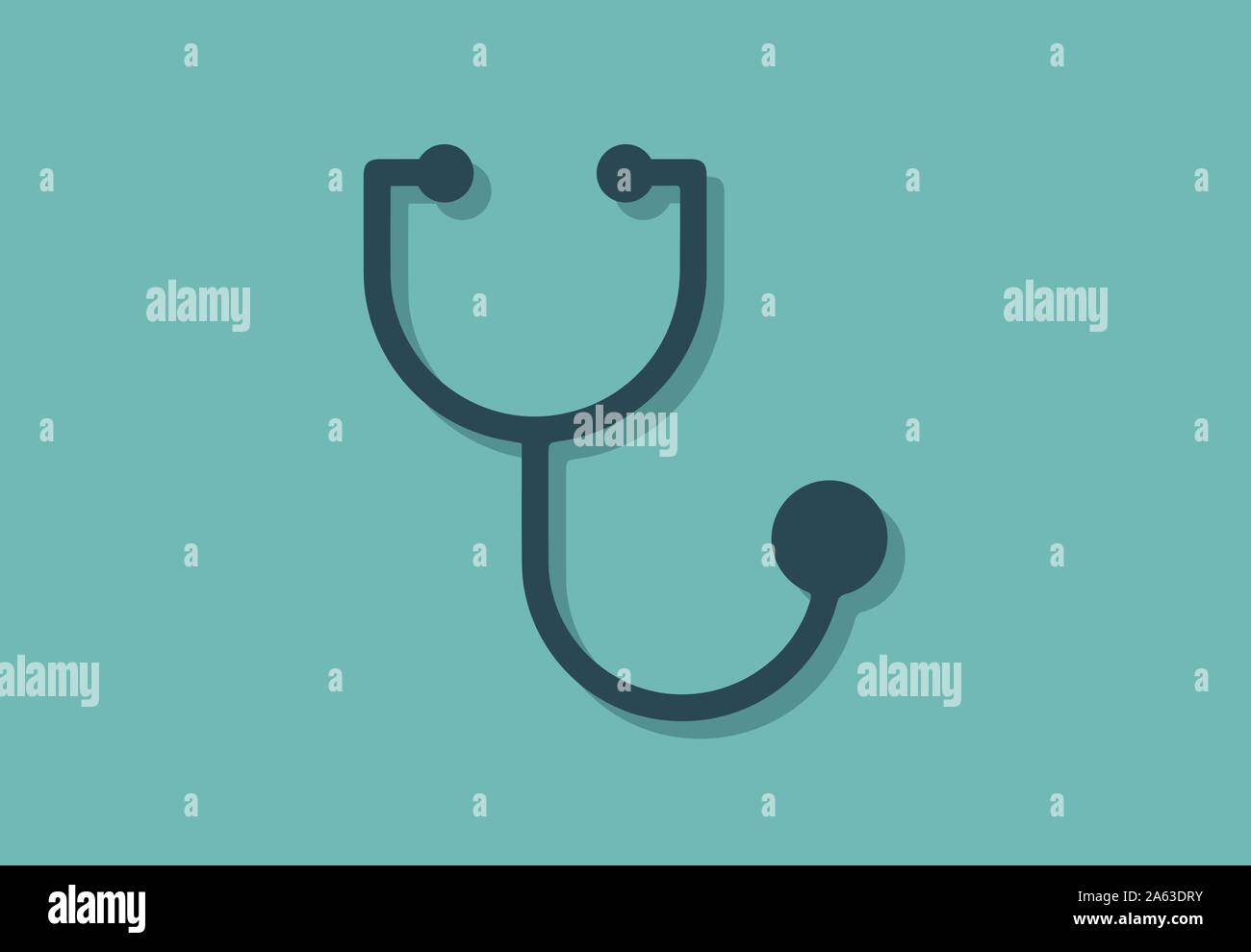 Simbolo di uno stetoscopio, vettore minimalista icona illustrazione Illustrazione Vettoriale