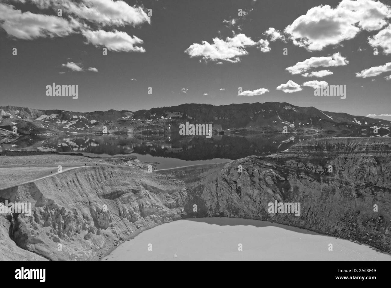 Herdubreid mountain (1682m) nella regione di Odadahraun del nord-est dell'Islanda. Foto Stock