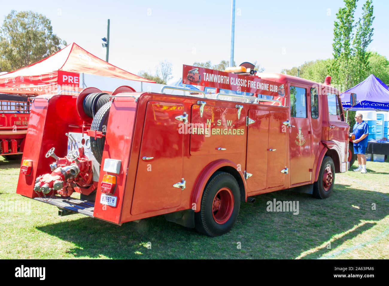 Vintage Ford motore Fire sul display a Tamworth in Australia. Foto Stock