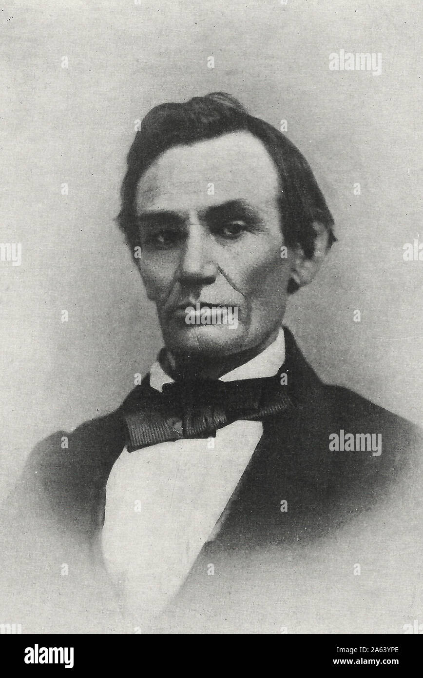 Il presidente Abraham Lincoln in Galesburg, Illinois, 7 ottobre 1858 Foto Stock