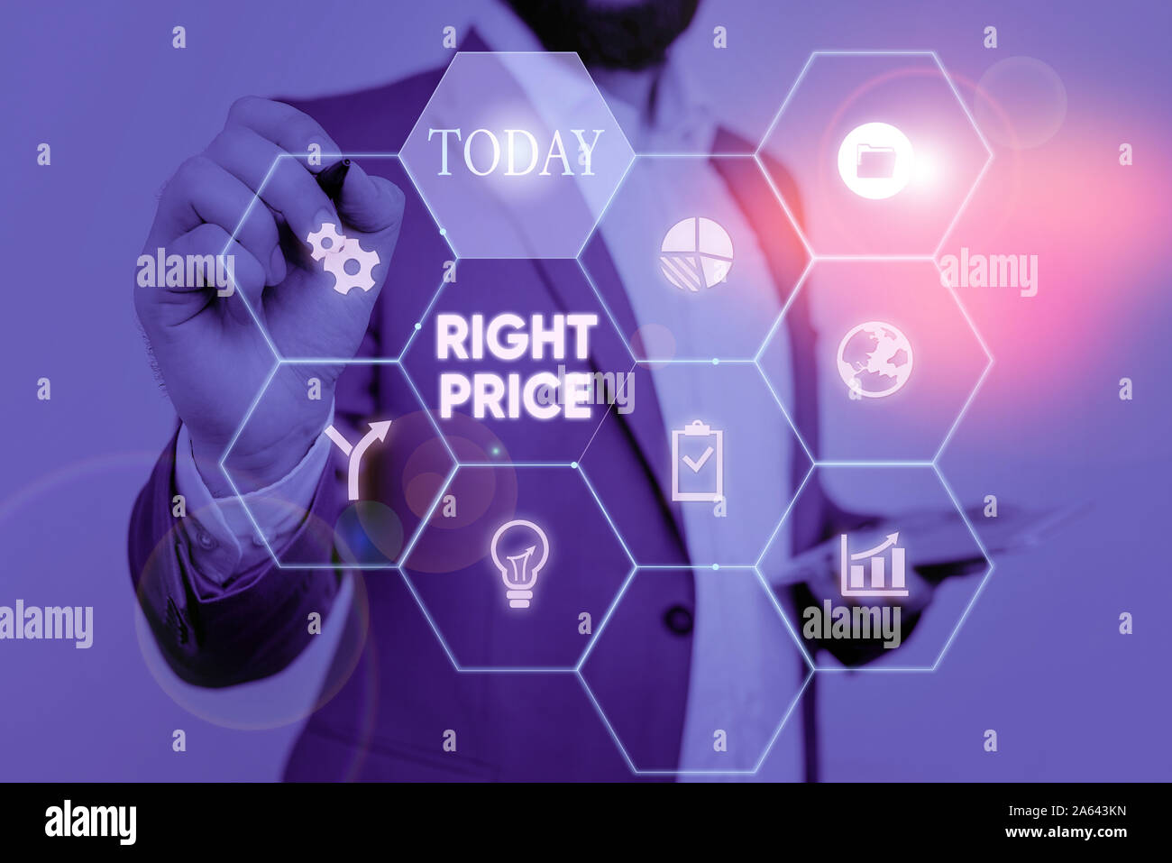 Segno di testo mostra prezzo giusto. Business photo testo la quantità di denaro che è ragionevole per l'immagine prodotto photo system schema di rete e moderno. Foto Stock