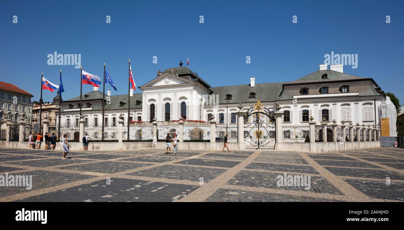 Palazzo Grassalkovich, Palazzo Presidenziale, Bratislava, Slovacchia Foto Stock